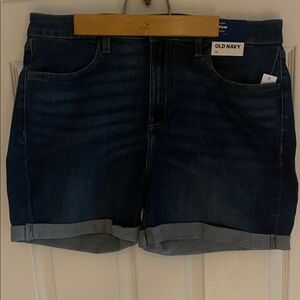 Old Navy Women's Dark Blue Jean Shorts High Rise 5” inseam